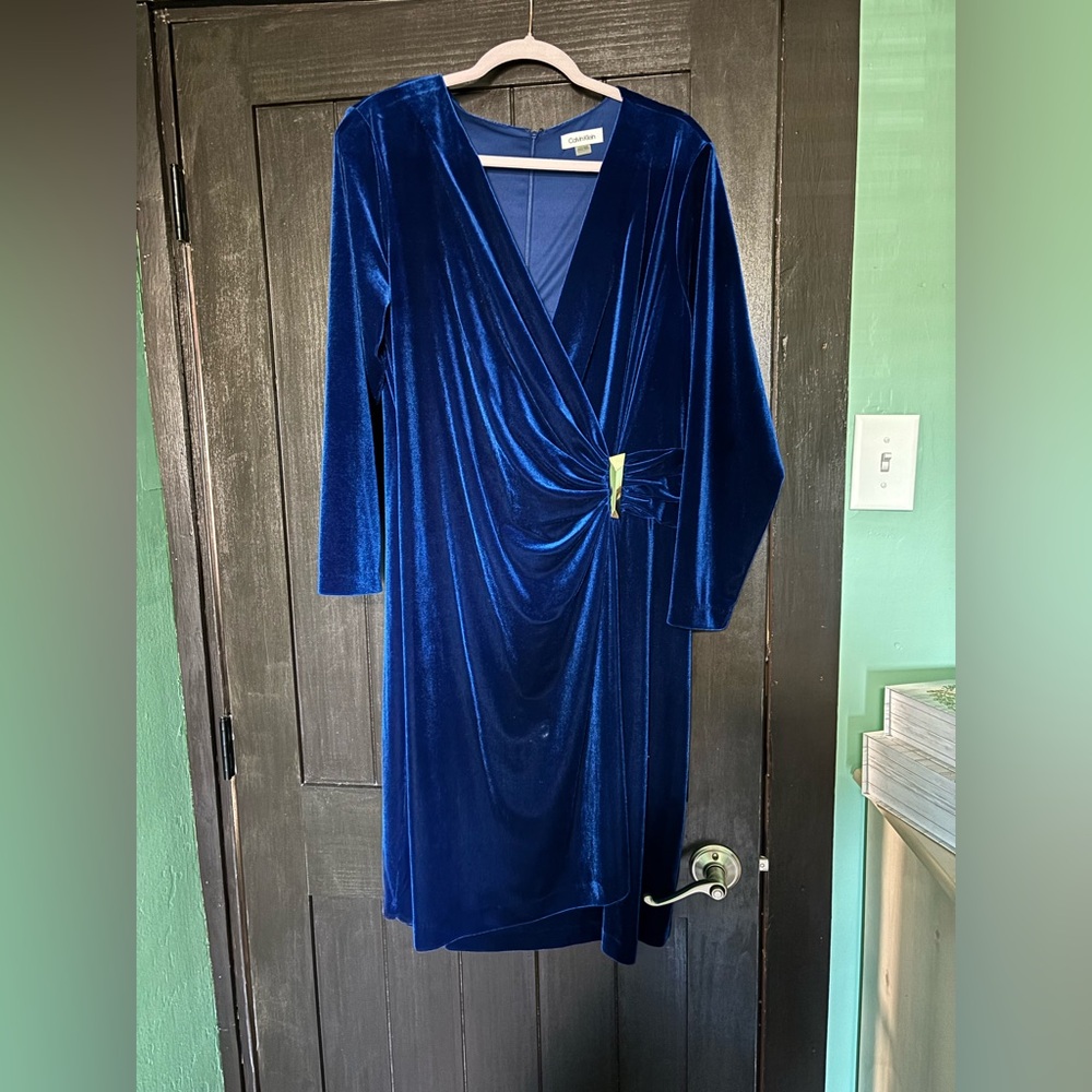 Calvin Klein Royal Blue Velvet Dress